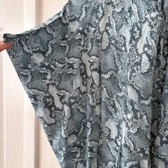 Zadig & Voltaire Roy Asymmetric Snake Print Silk Dress in Bleu - Picture 7 of 12
